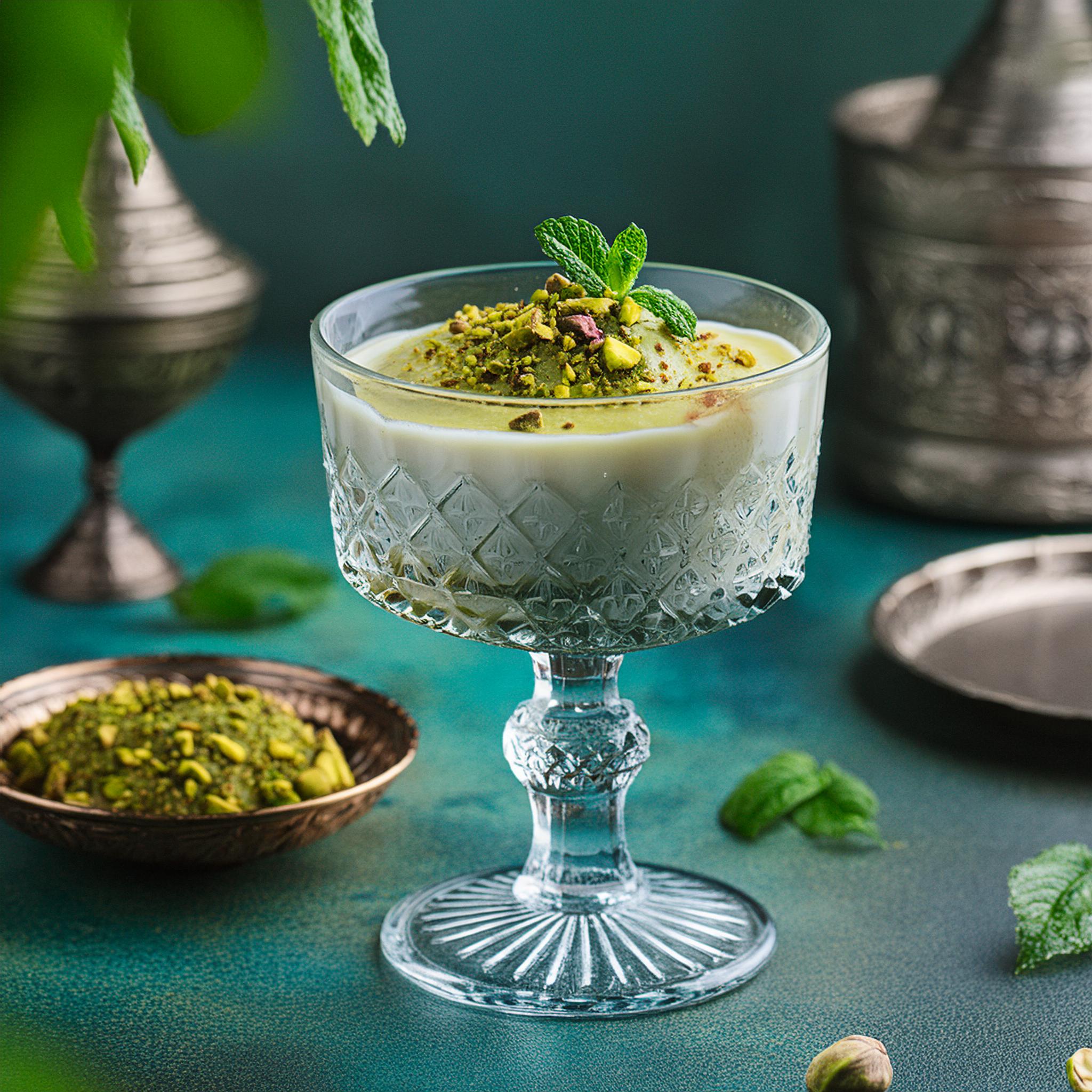 Flan japonais Macha et Pistaches