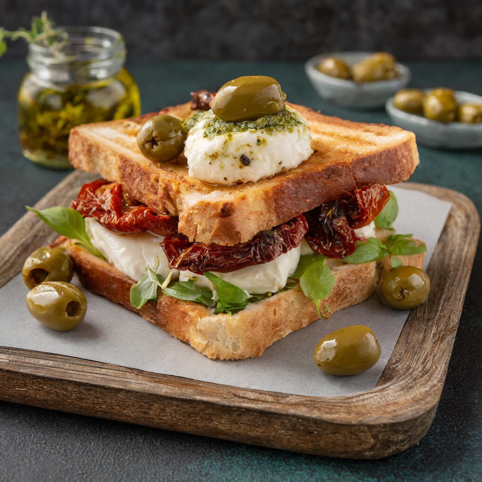 Sando olives, burrata